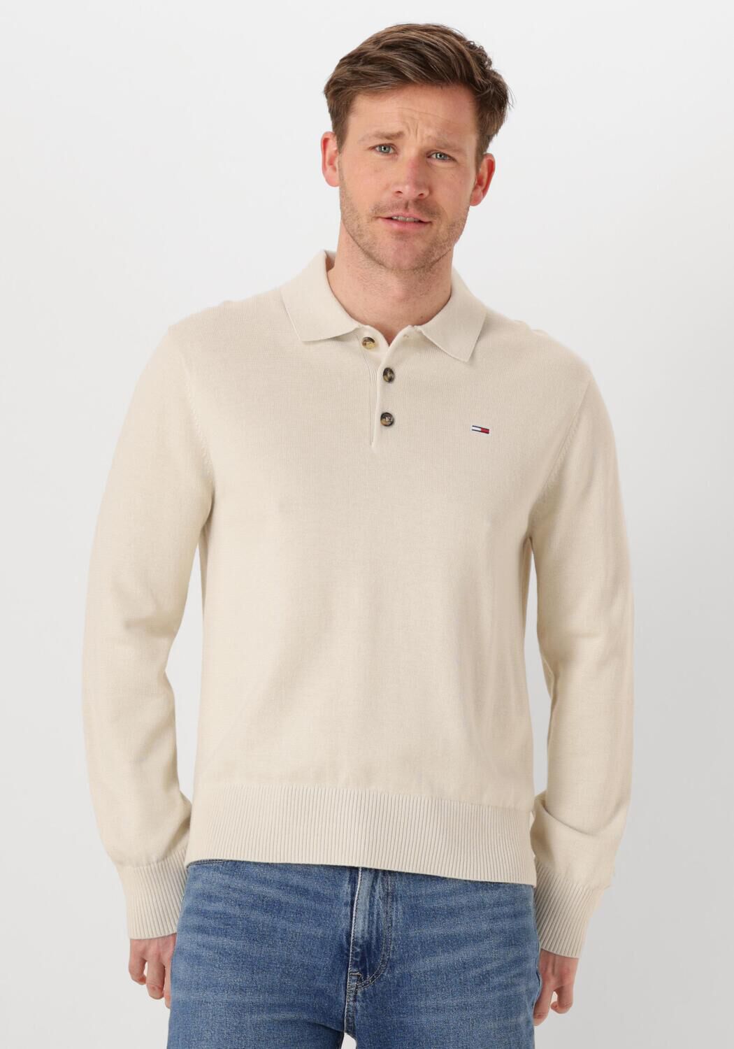 TOMMY JEANS Heren Polo's & T-shirts Tjm Slim Essential Polo Sweater Beige
