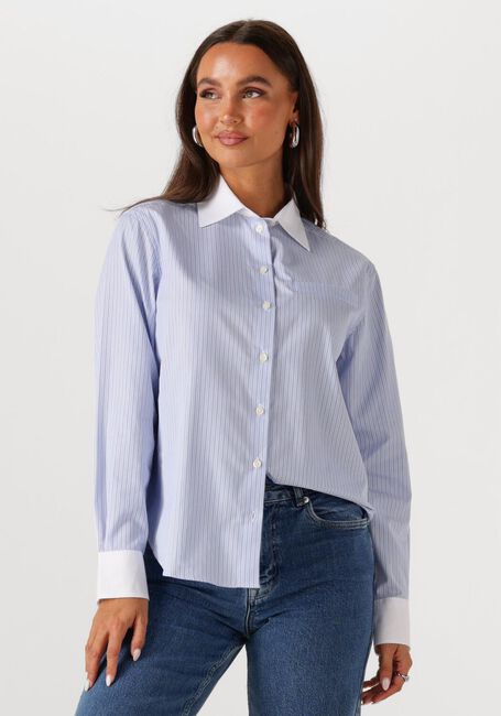 Blauwe SELECTED FEMME Blouses SLFILINA RELAXED CONTRAST LS SHIRT - large