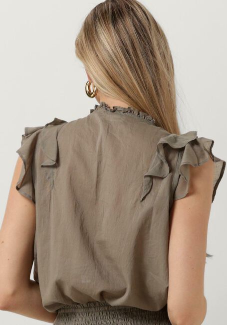 Taupe NOTRE-V Top VOILE TOP SHORT SLEEVES - large