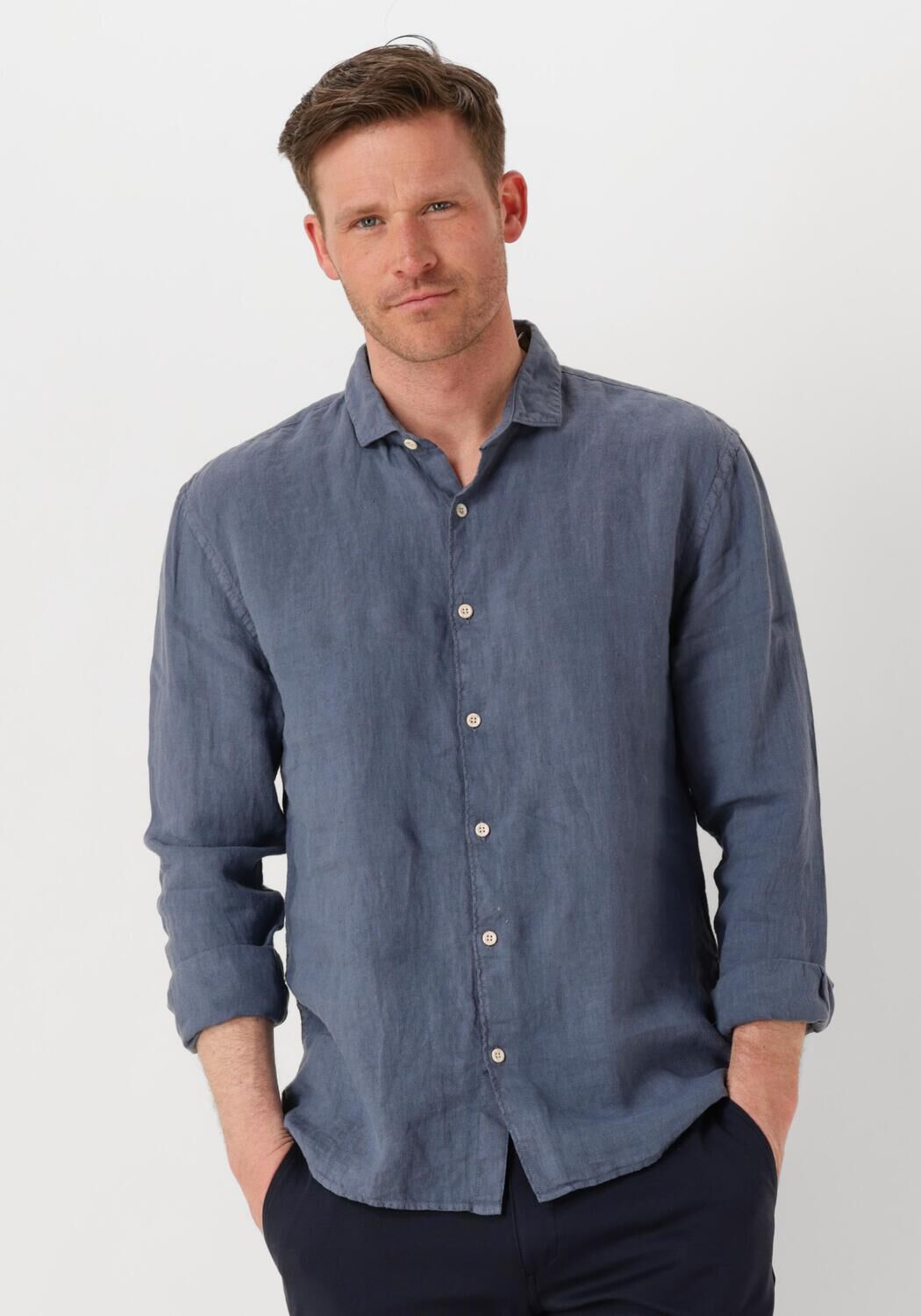 THE GOODPEOPLE Heren Overhemden Soho Donkerblauw