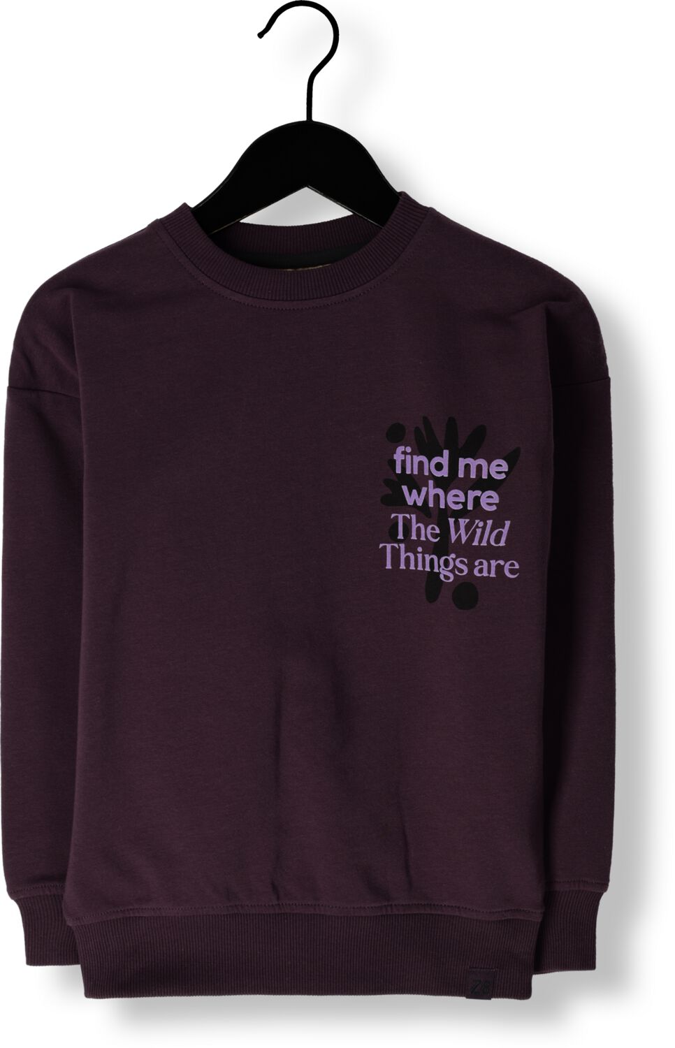 Z8 sweater Pumba met backprint aubergine