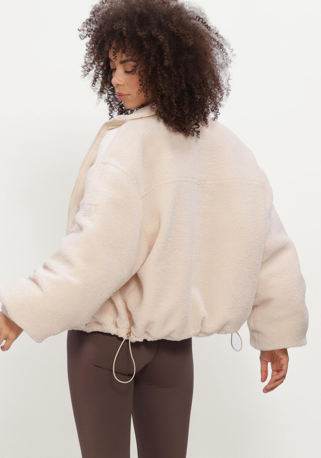 Beige THE LOLA CLUB Teddy jas ZOE JACKET - large