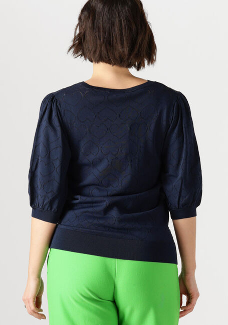 Donkerblauwe JANSEN AMSTERDAM Top JUDITH TOP JK 136 SHORT SLEEVE - large