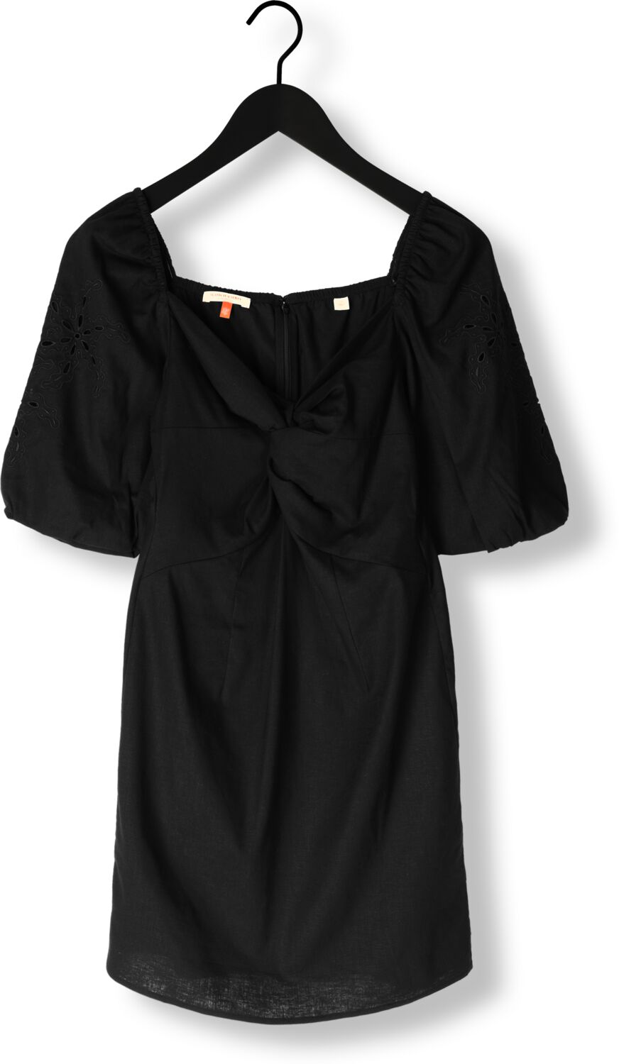 SCOTCH & SODA Dames Jurken Mini Dress With Broderie Anglaise Sleeve Zwart
