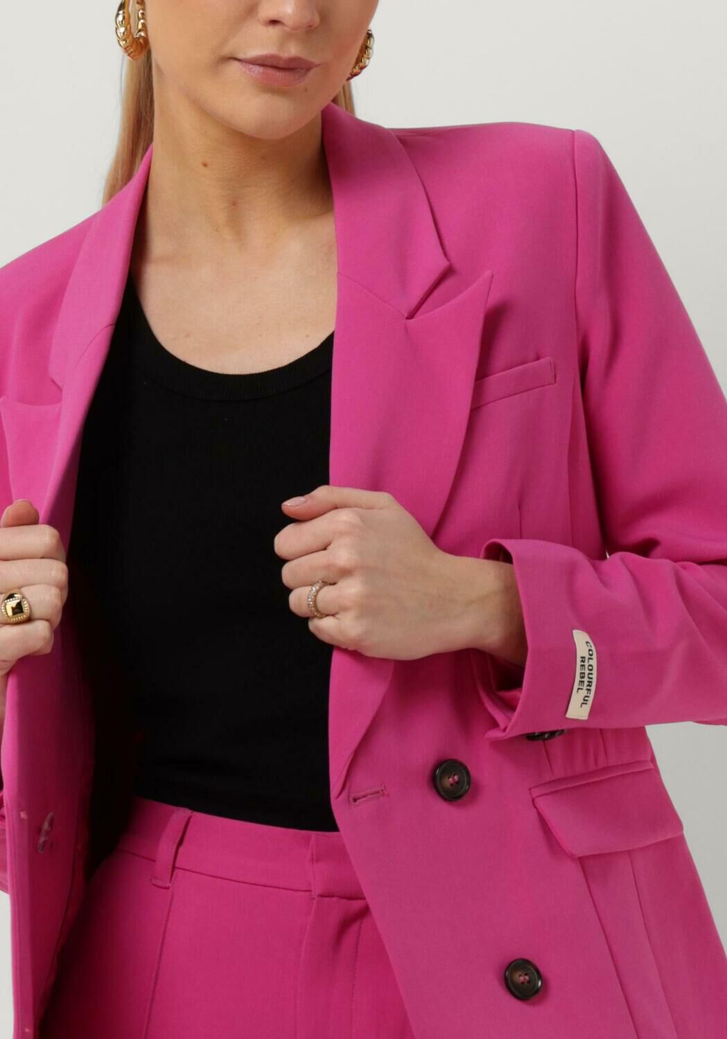 COLOURFUL REBEL Dames Blazers Rikki Uni Boyfriend Blazer Roze