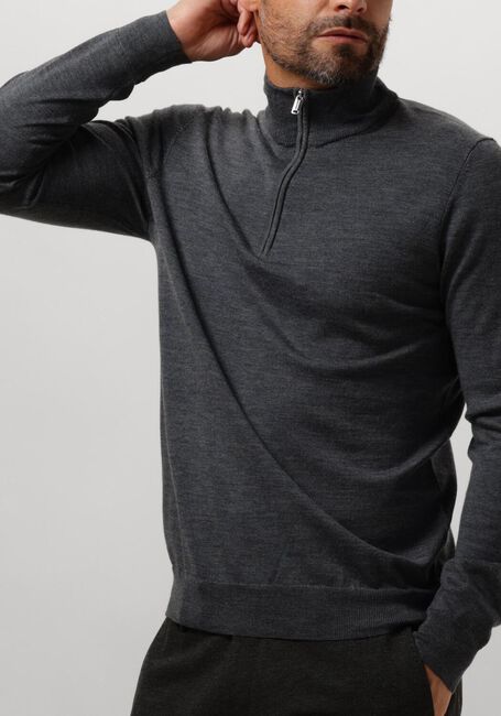 Grijze PROFUOMO Trui PULLOVER HALF ZIP - large