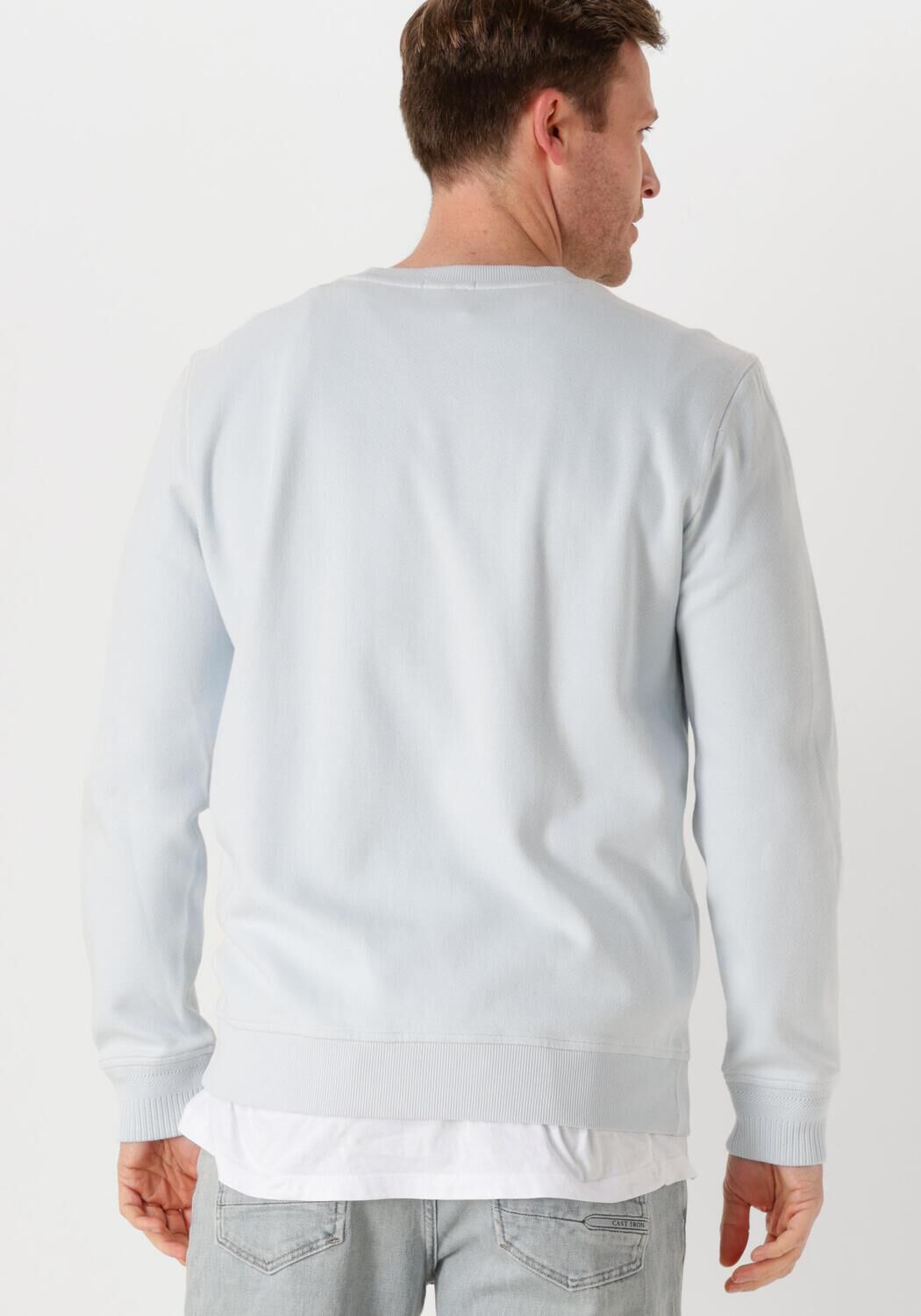 CAST IRON Heren Truien & Vesten Long Sleeve R-neck Regular Fit Twill Blauw