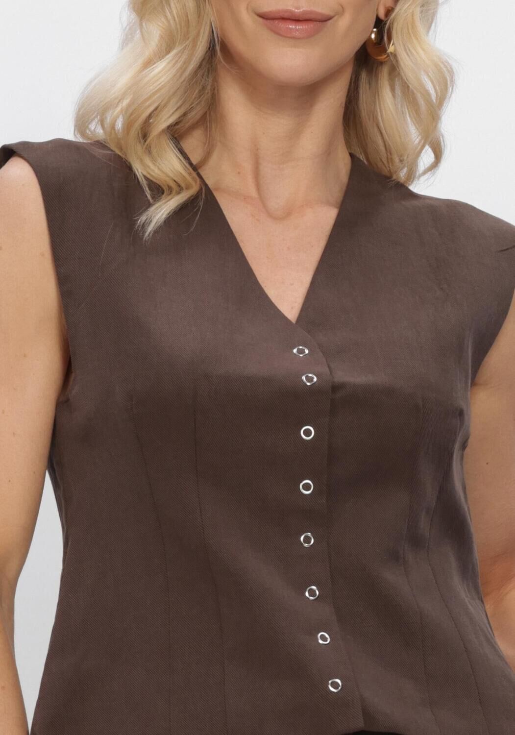 Bruine OBJECT Gilet OBJMOLLY S/L RE WAISTCOAT - large