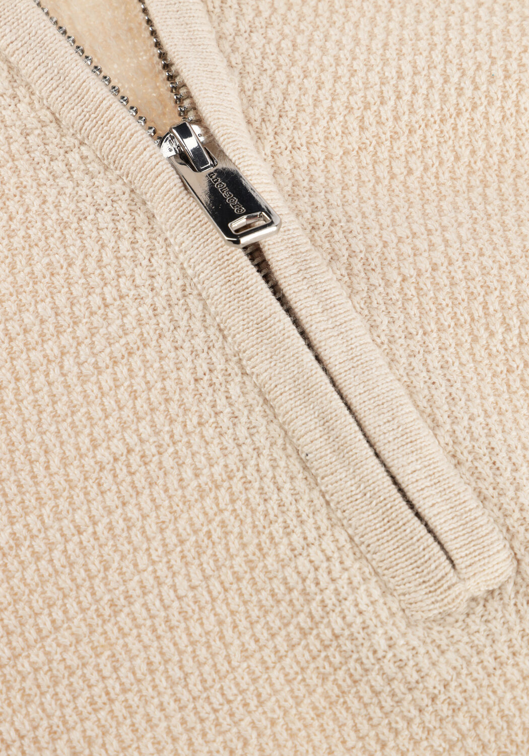 Creme PROFUOMO Trui PULLOVER HALF ZIP TWINKLE SLUB - large