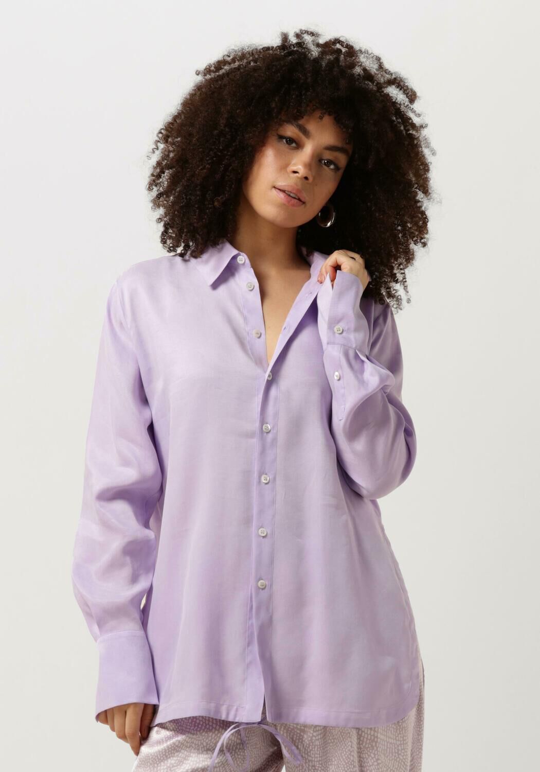 VANILIA Dames Blouses Relax Satin Shirt Paars