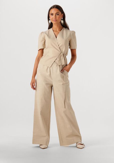 Beige NEO NOIR Wijde broek HEIFA STRIPE PANTS - large