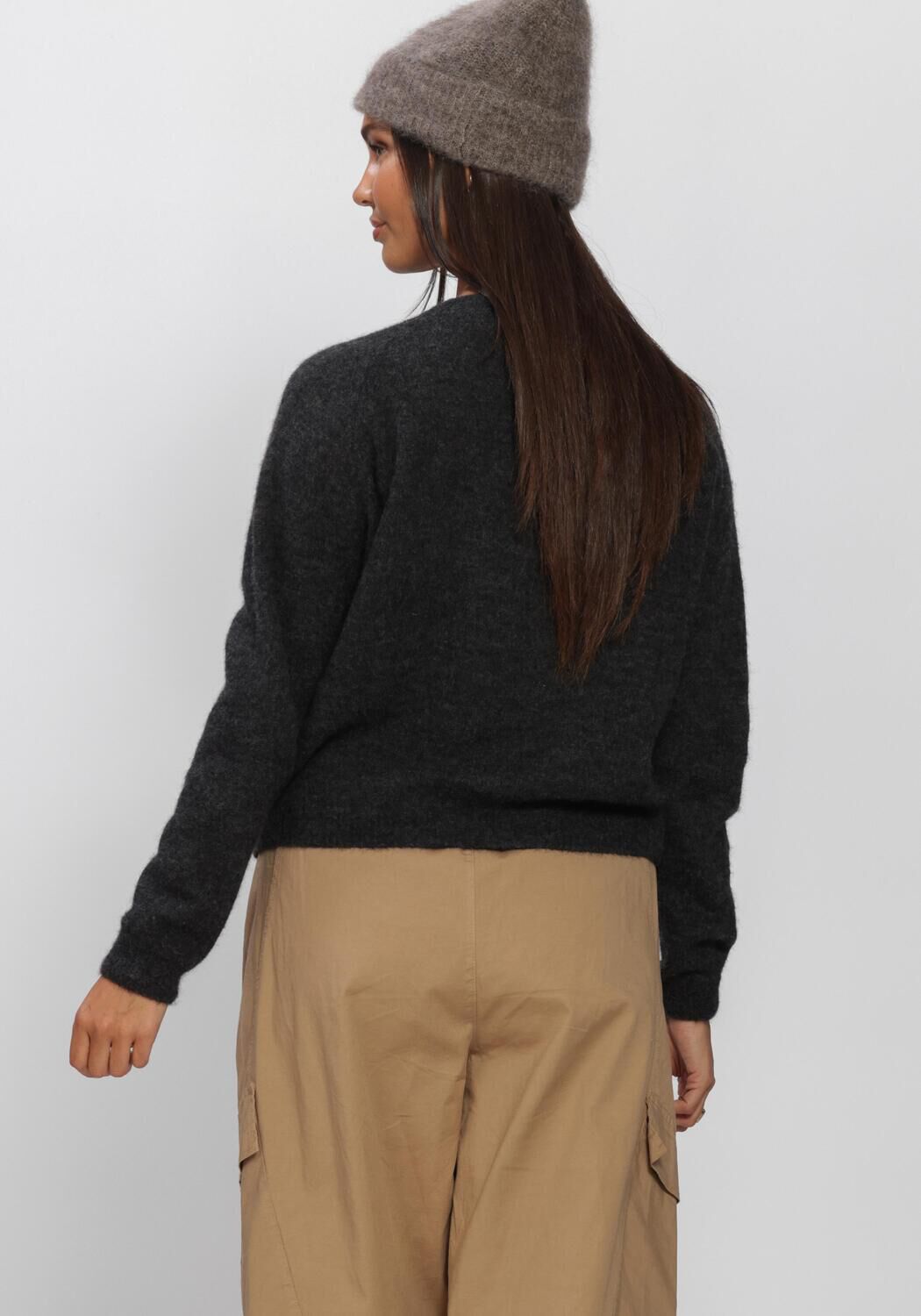 Donkergrijze BY-BAR Trui POLLY PULLOVER - large