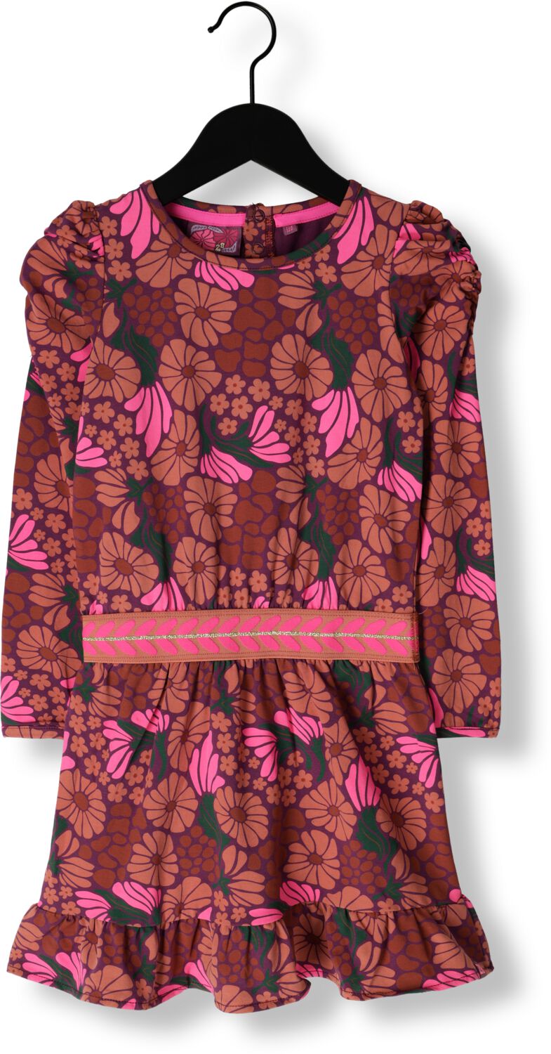 Z8 jurk Willemijn met bloemen print bruin roze