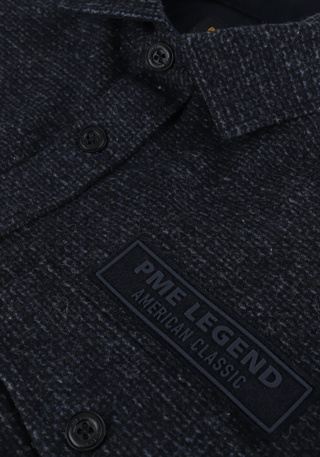 Donkerblauwe PME LEGEND Casual overhemd LONG SLEEVE SHIRT WOOL BLEND - large