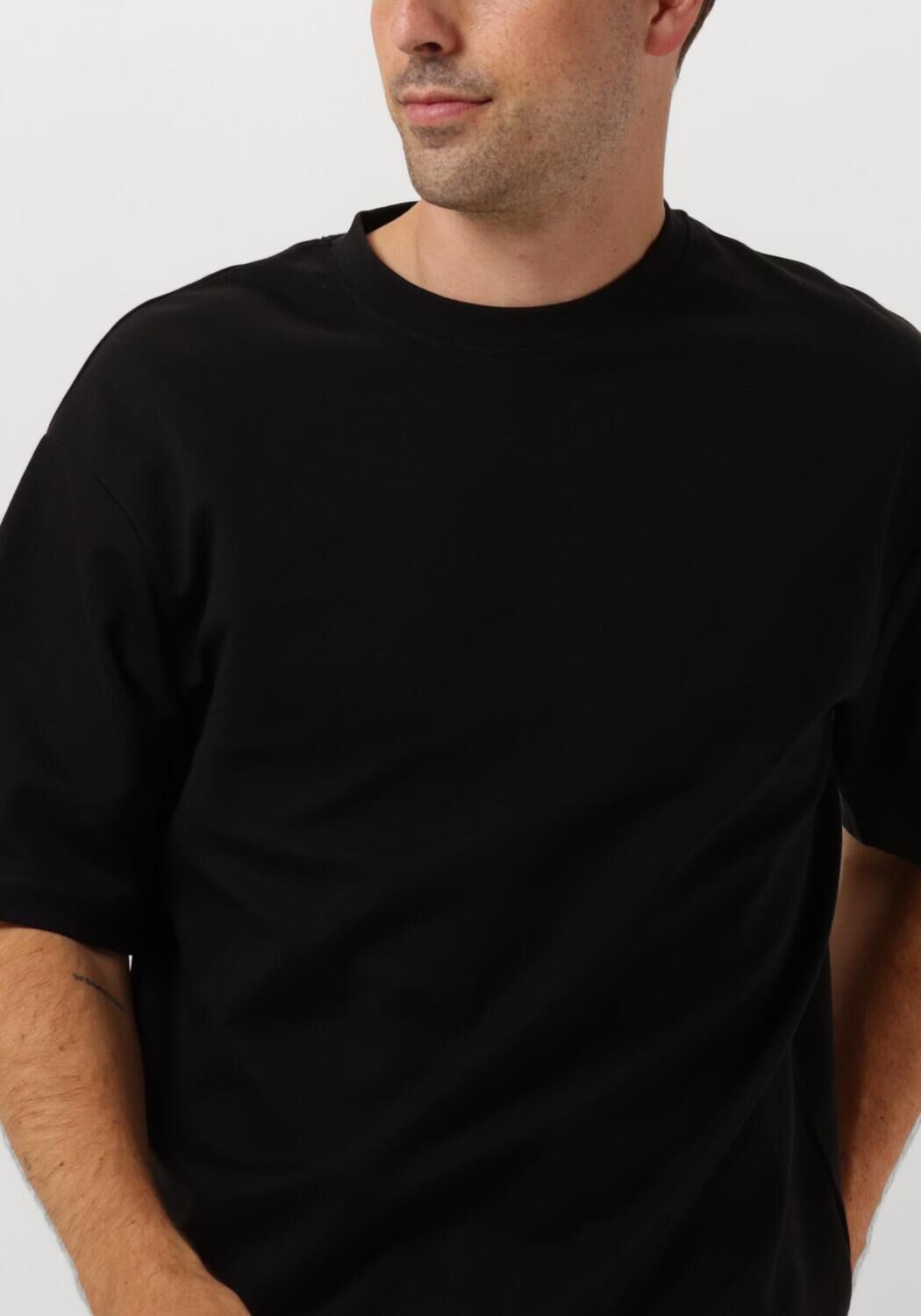SELECTED HOMME Heren Polo's & T-shirts Slhlooseoscar Ss O-neck Tee Noos Zwart
