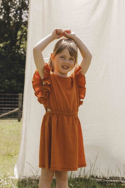 Oranje LOOXS Little Mini jurk 2513-7876 - large