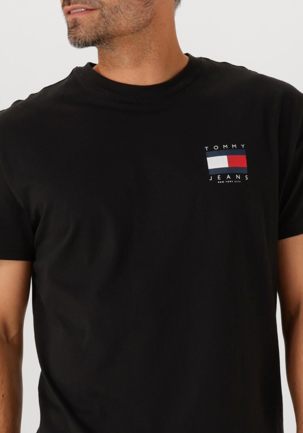 TOMMY JEANS Heren Polo's & T-shirts Tjm Reg Flag Graph Bckorint T Ext Zwart