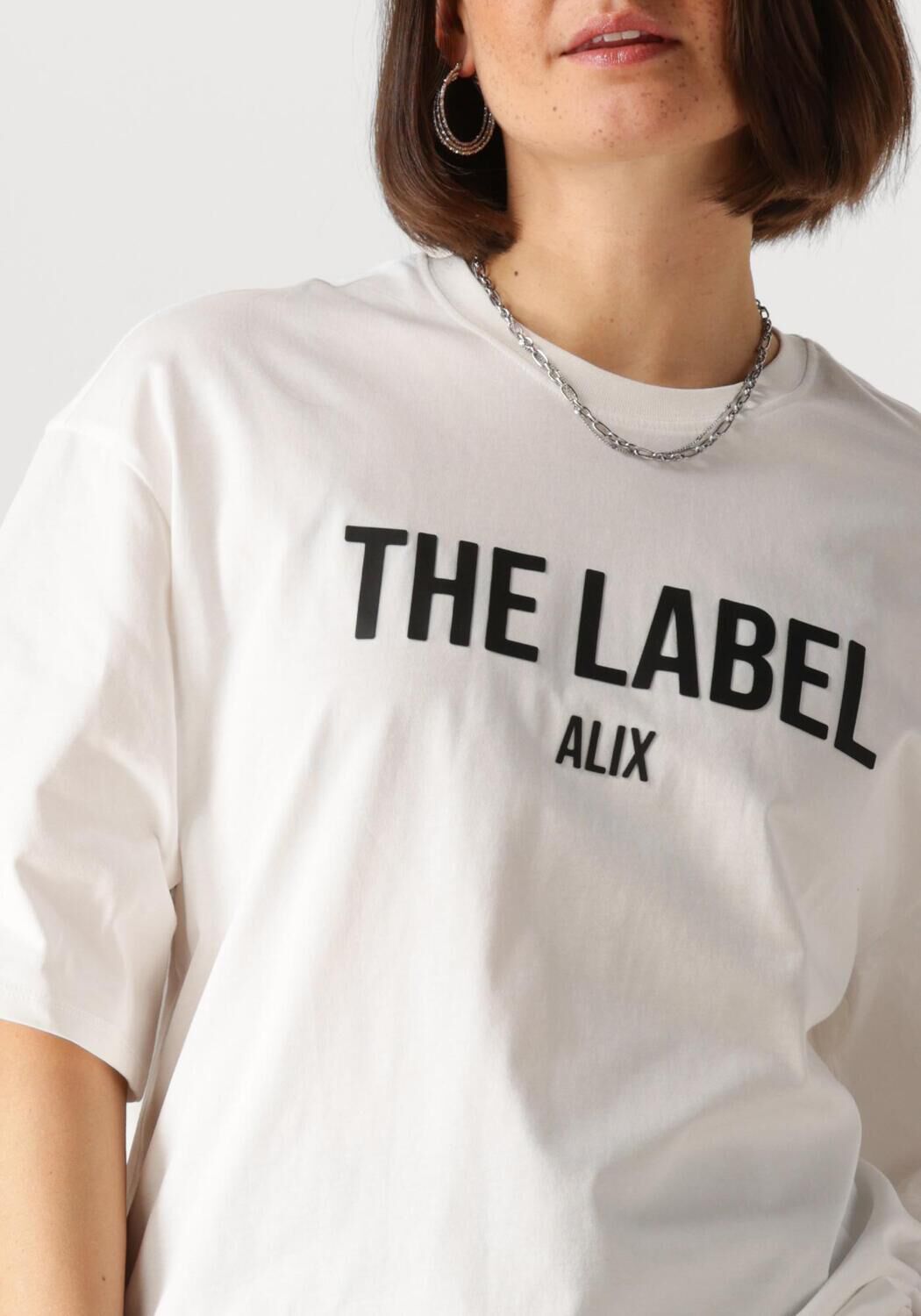 ALIX THE LABEL Dames Tops & T-shirts Ladies Knitted The Label Tshirt Wit
