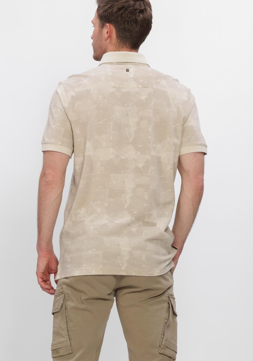 Beige PME LEGEND Polo SHORT SLEEVE POLO PRINTED TWO TONE PIQUE - large
