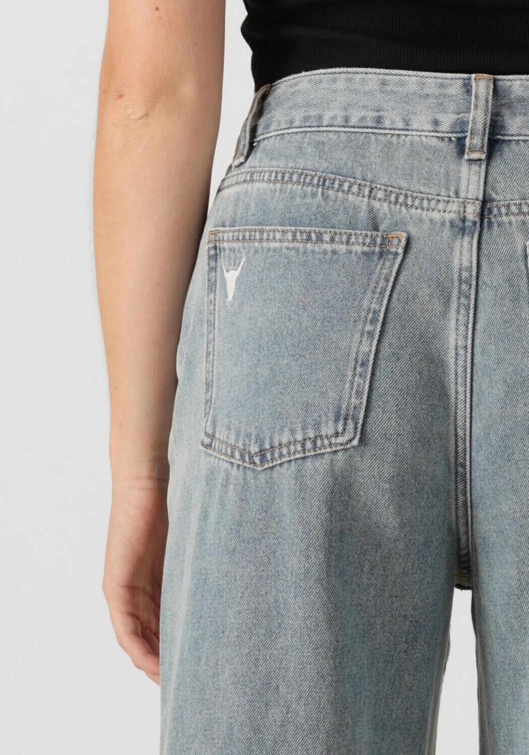 ALIX THE LABEL Dames Jeans Ladies Woven Embellished Denim Pants Blauw