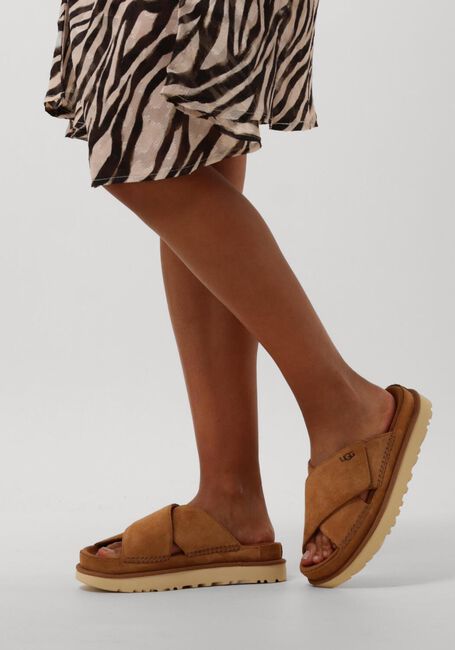 Cognac UGG Slippers W GOLDENSTAR CROSS SLIDE - large