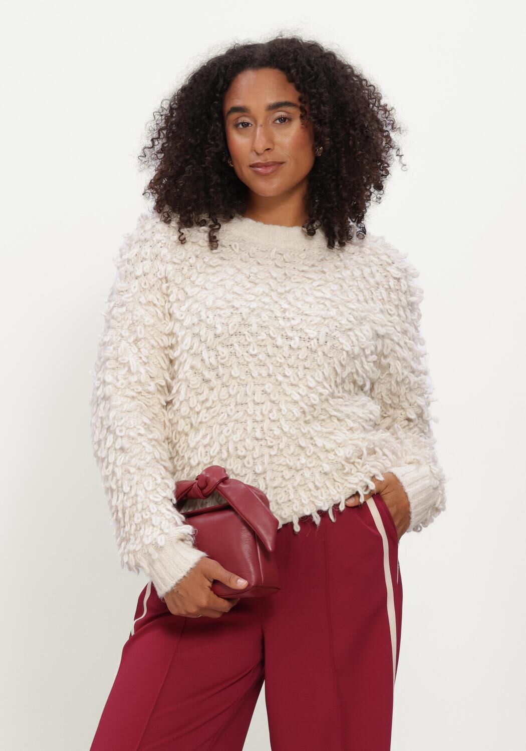 Gebroken wit POM AMSTERDAM Trui NAOMI IVORY - large