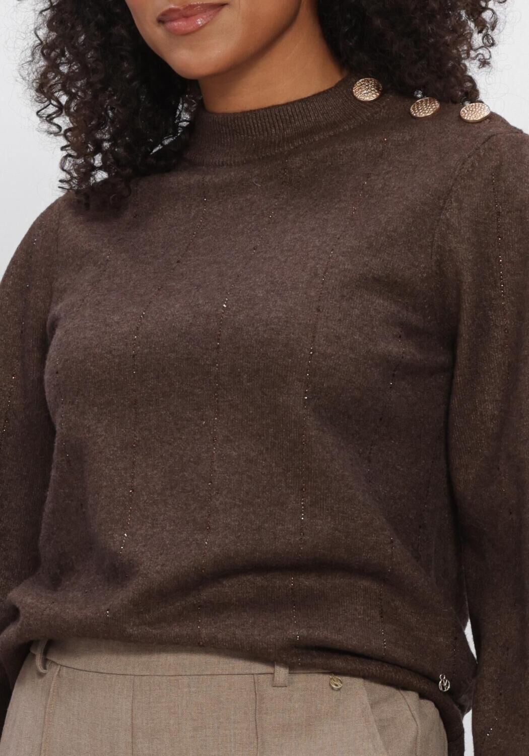 Bruine NUKUS Trui MOLLY PULLOVER STRASS - large