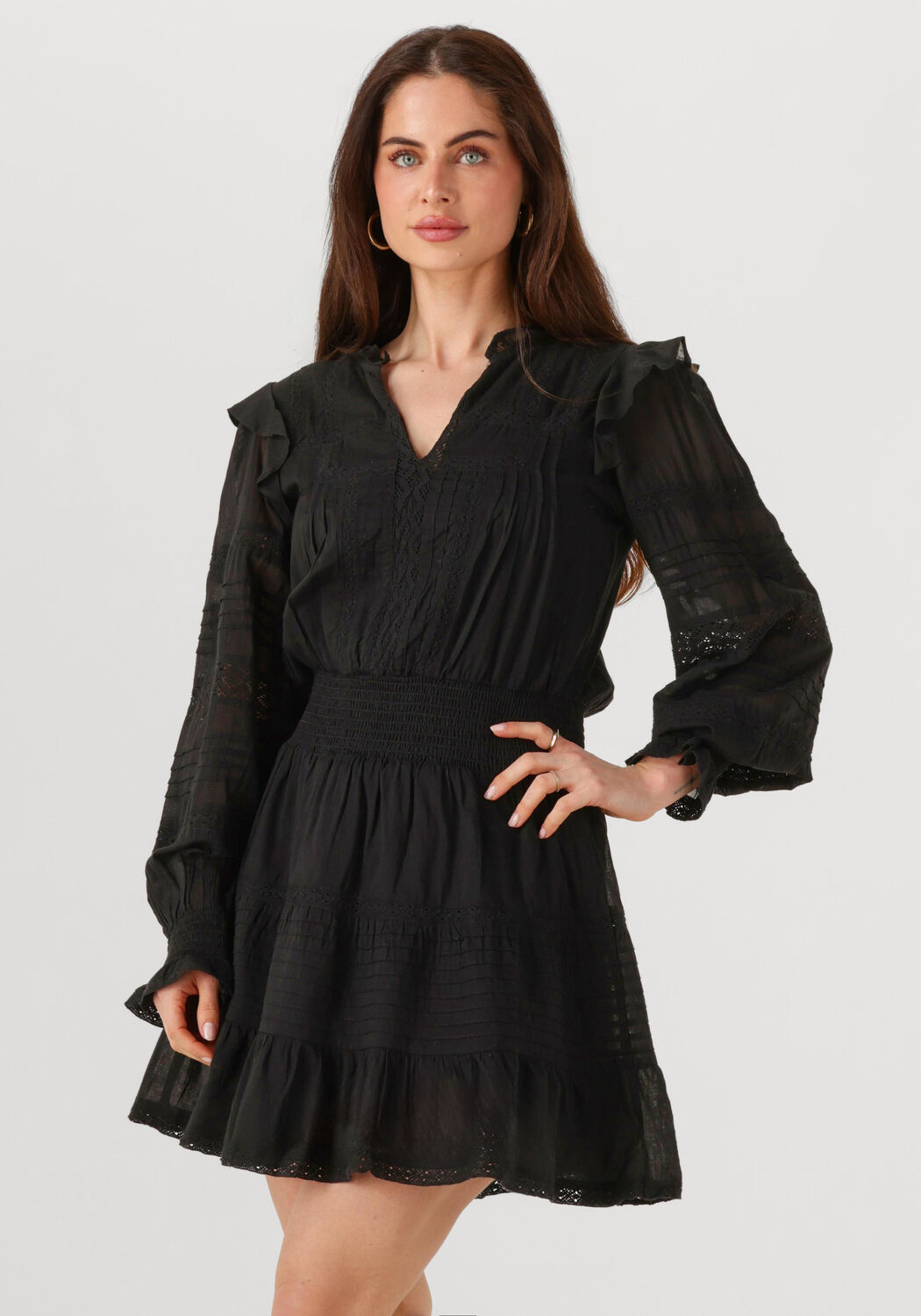 NEO NOIR Dames Jurken Aran S Voile Dress Zwart