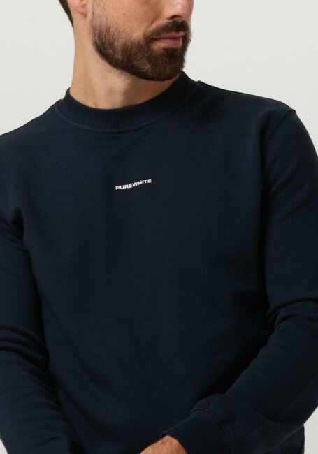 Donkerblauwe PUREWHITE Trui CREWNECK WITH FRONT PRINT AND BACK ARTWORK - large