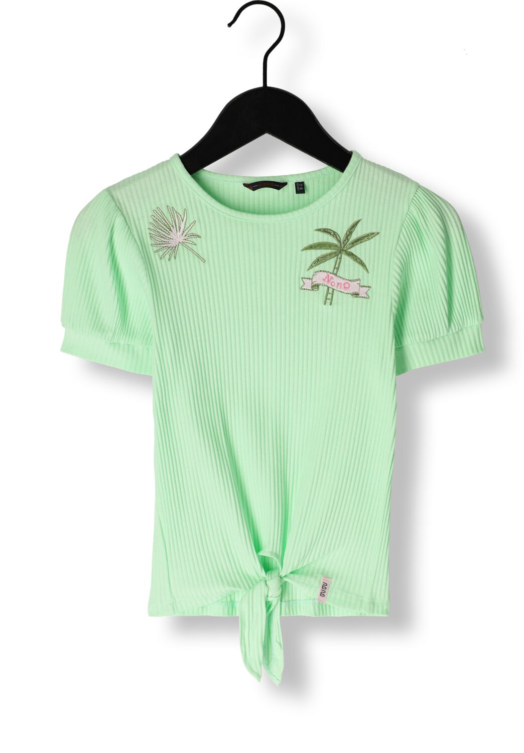 NONO Meisjes Tops & T-shirts Komy Rib Jersey Tshirt With Knot Groen