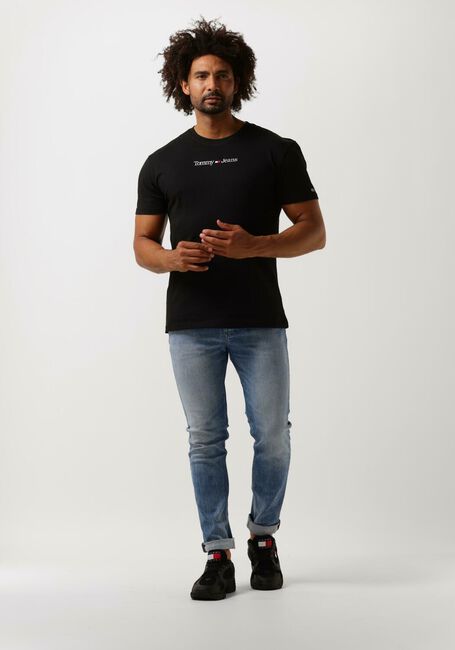 Zwarte TOMMY JEANS T-shirt TJM CLASSIC LINEAR LOGO TEE - large