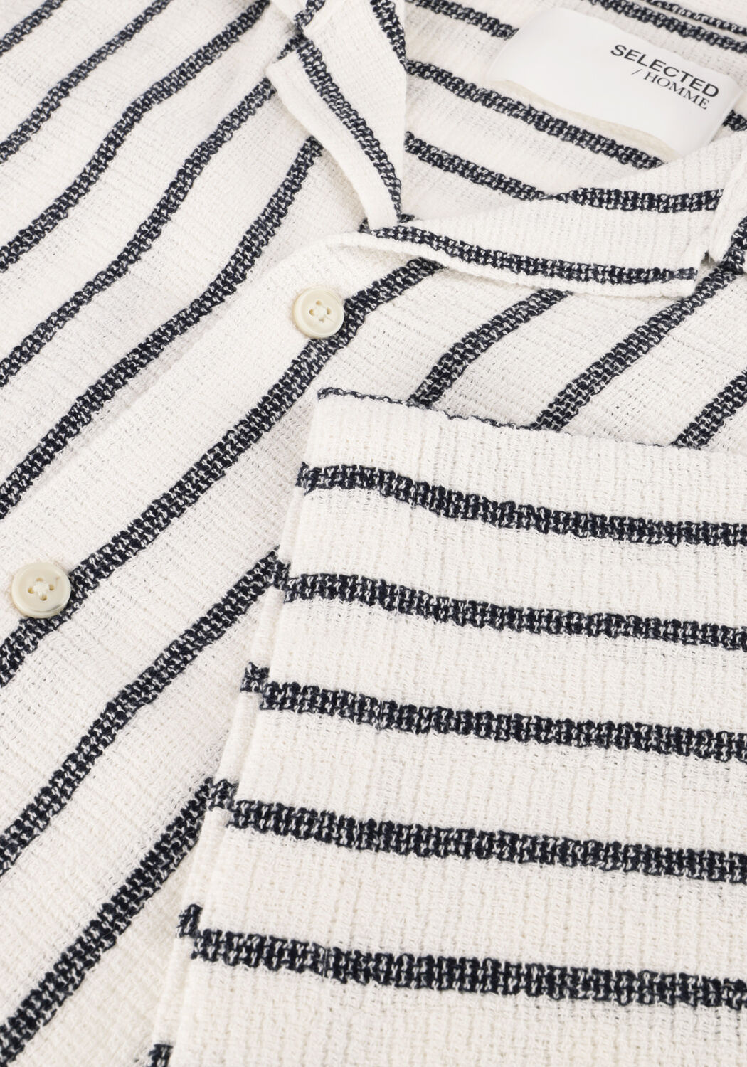 Witte SELECTED MEN Casual overhemd SLHRELAX-SAL SHIRT SS RESORT - large