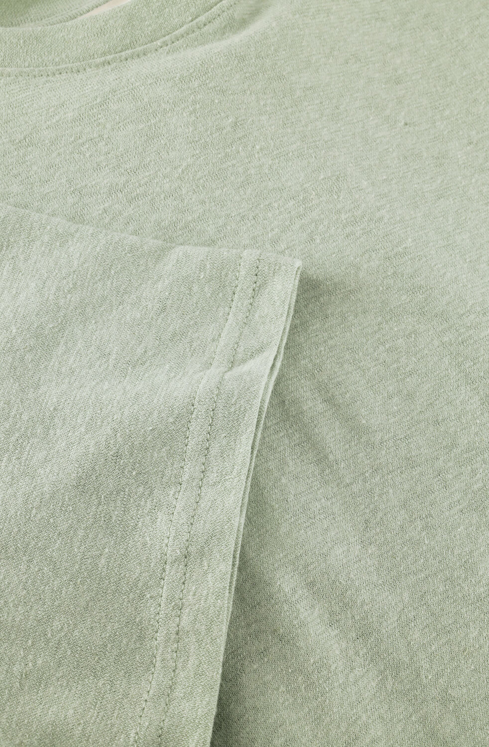 Groene SELECTED MEN T-shirt SLHADAM LINEN BLEND SS TEE NOOS - large