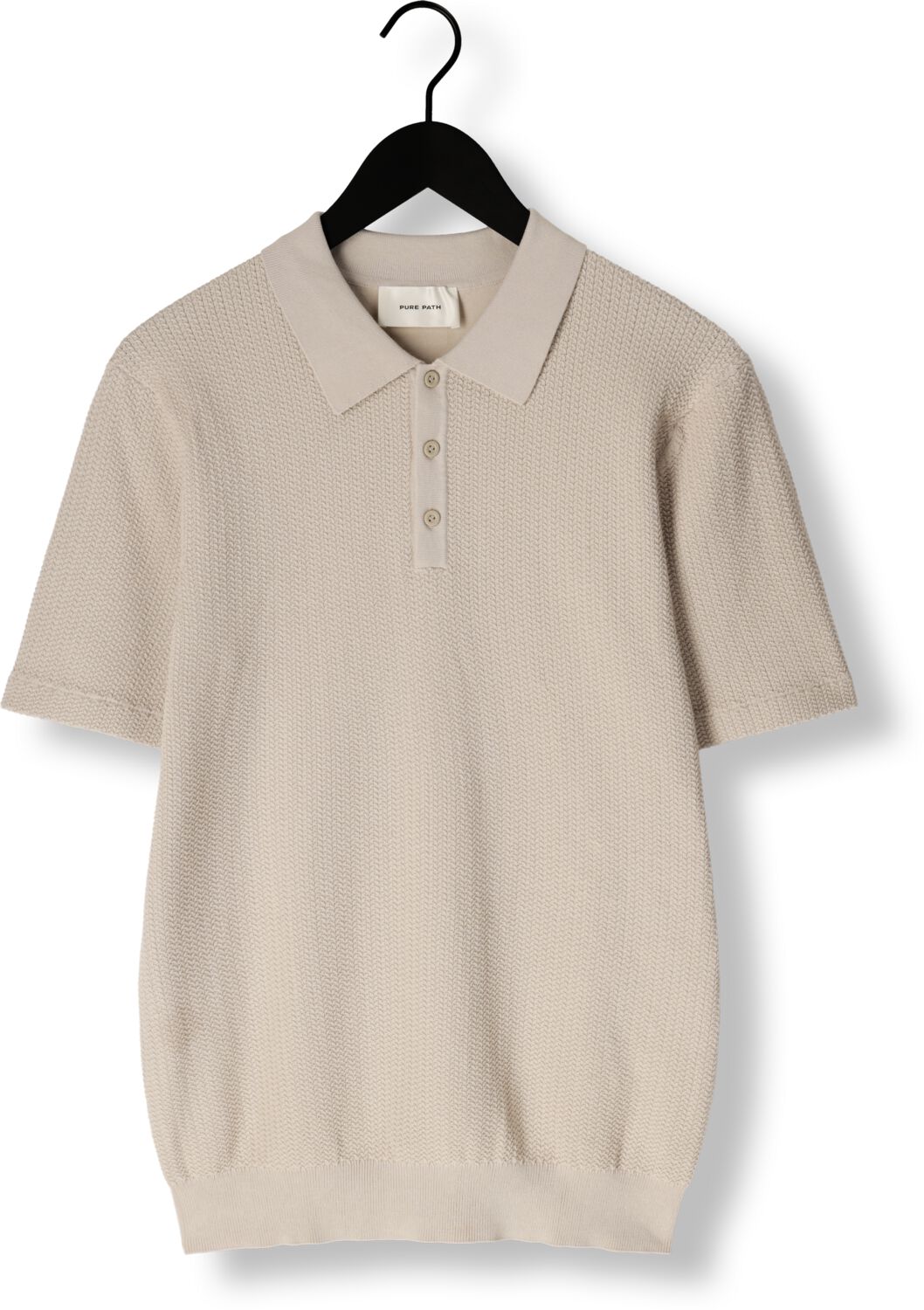 PURE PATH Heren Polo's & T-shirts Regular Fit Polo Ss Knitwear Beige