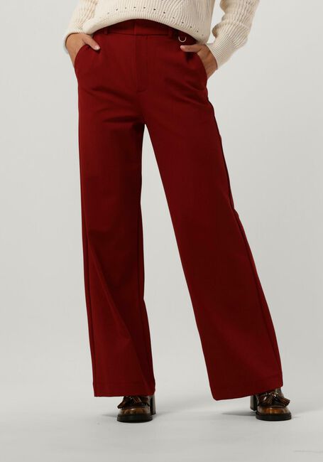 Rode VANILIA Wijde broek TAILORED TWILL MET RING - large