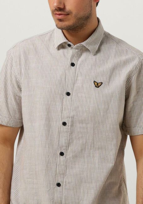 Beige PME LEGEND Casual overhemd SHORT SLEEVE SHIRT YARN DYED STRIPE - large