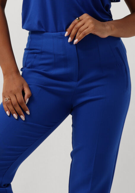 Blauwe JANSEN AMSTERDAM Pantalon WQ440 WOVEN HIGH WAISTED ANKLE PANTS - large
