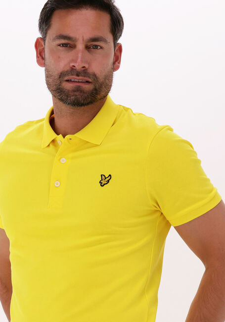 Gele LYLE & SCOTT Polo PLAIN POLO SHIRT - large