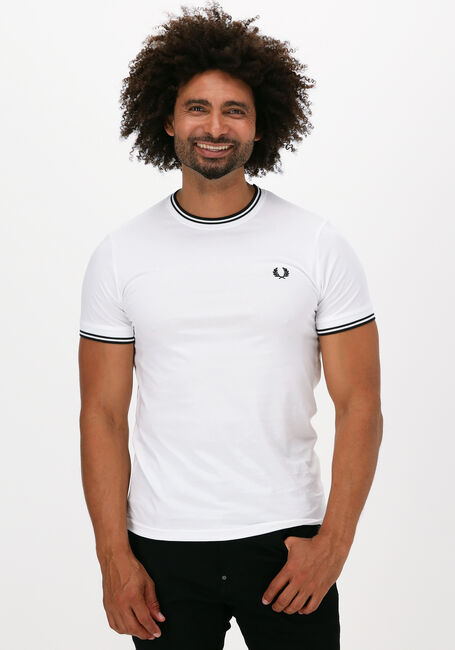 Witte FRED PERRY T-shirt TWIN TIPPED T-SHIRT - large