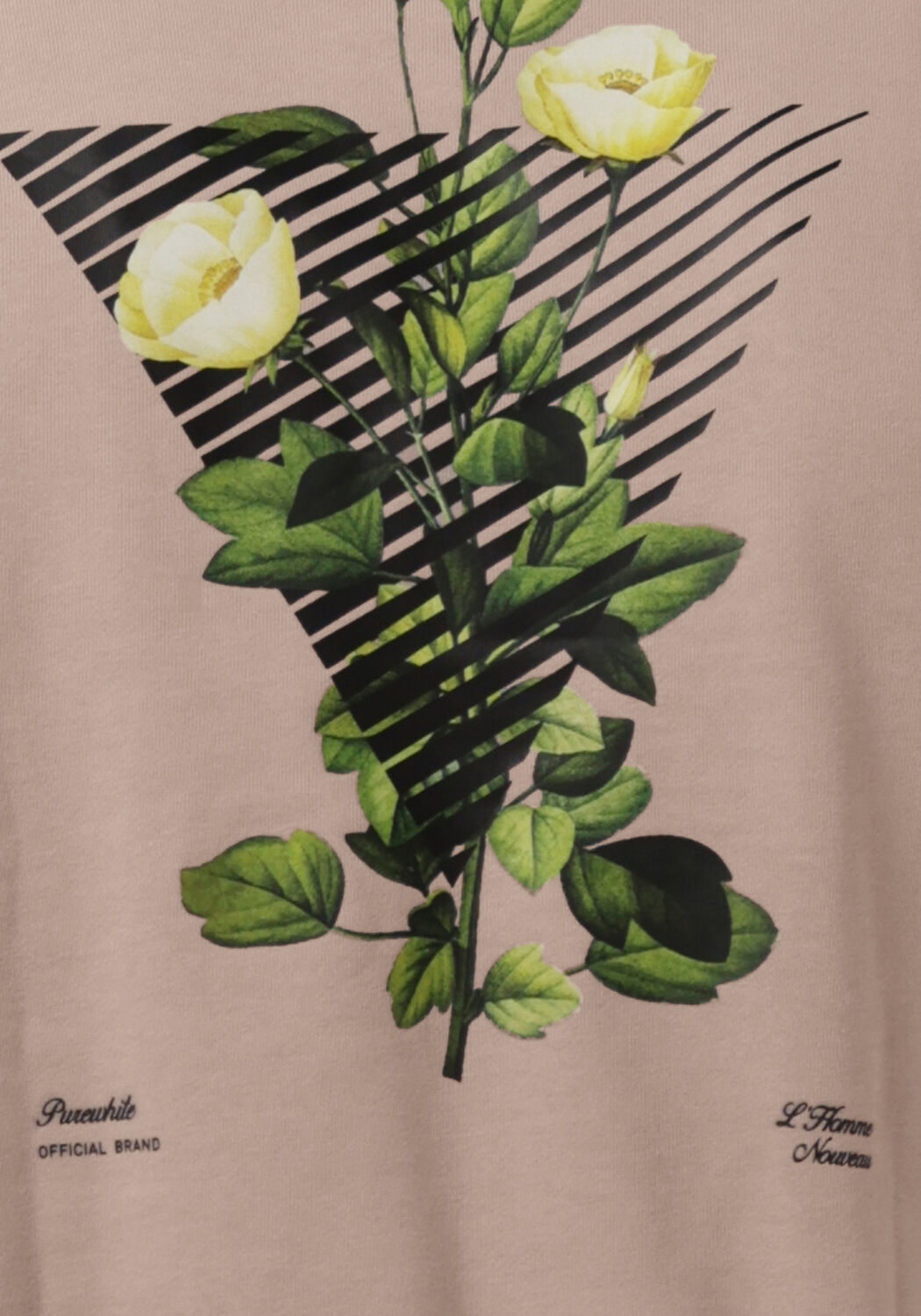 Taupe PUREWHITE Trui CREWNECK WITH FRONT PRINT AND BACK ARTWORK - large