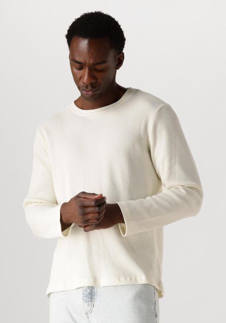 Gebroken wit ANERKJENDT Polo / T-shirt AKKIKKI L/S WAFFLE TEE - large