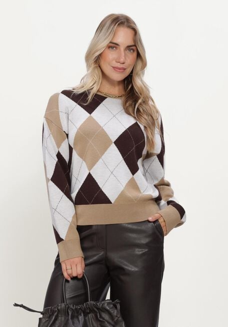 Multi SELECTED WOMEN Trui SLWTHEA LS KNIT ARGYLE O-NECK - large