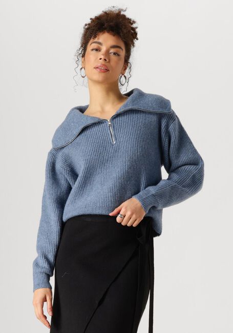 Lichtblauwe MSCH COPENHAGEN Trui MSCHGYTTA ZIP PULLOVER - large