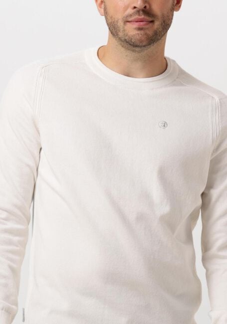 Witte CAST IRON Truien/vesten CREWNECK ESSENTIAL COTTON STRETCH - large