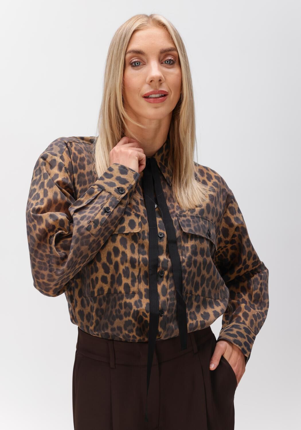 Bruine DANTE6 Blouses RIQUE LEOPARD SHIRT - large