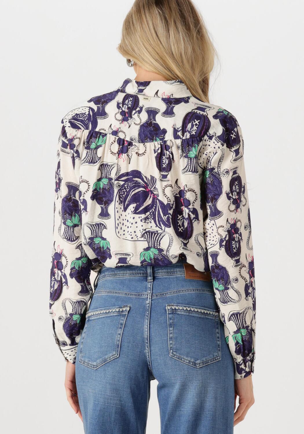 POM AMSTERDAM Dames Blouses Milly Vases Cream Multi