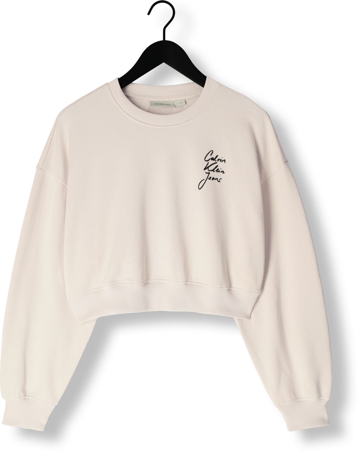 CALVIN KLEIN Dames Truien & Vesten Script Institutional Crewneck Beige