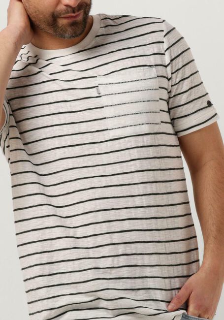 Gebroken wit CAST IRON T-shirt SHORT SLEEVE R-NECK REGULAR FIT COTTON SLUB - large