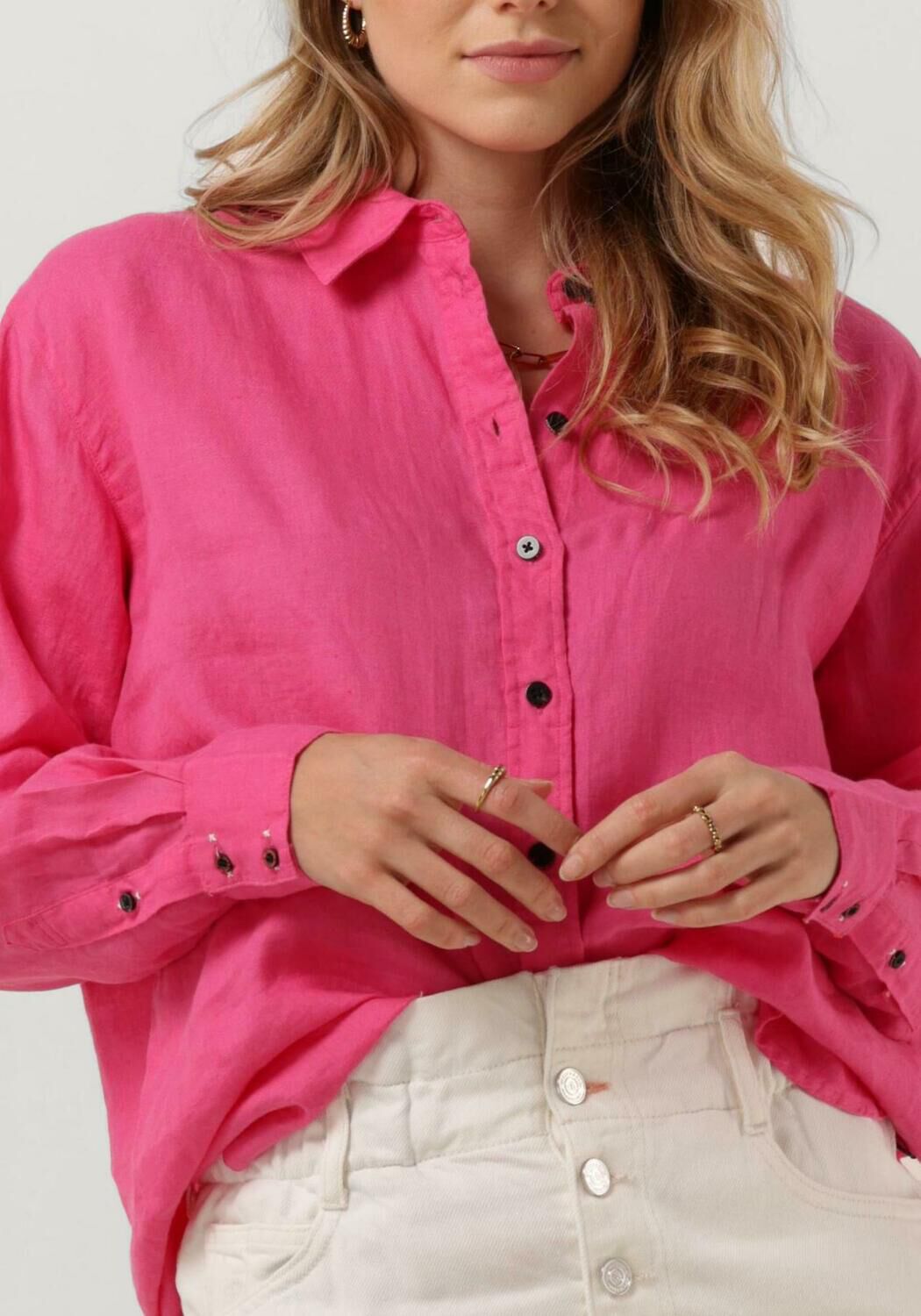 Roze linnen blouse outlet