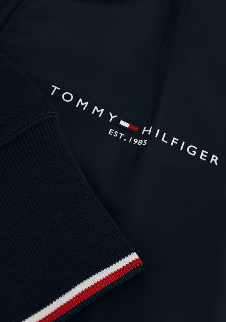 Donkerblauwe TOMMY HILFIGER Vest TOMMY LOGO MIX MEDIA STAND ZIP - large